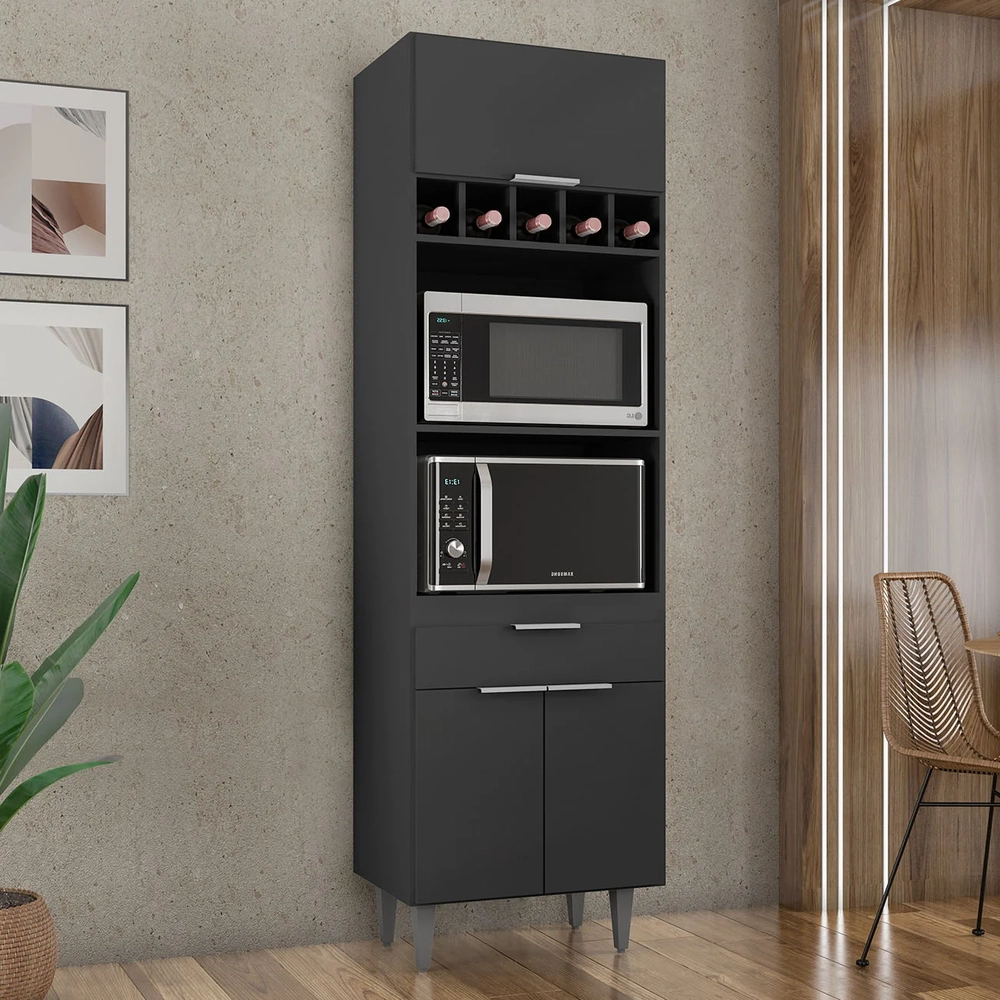 Paneleiro de Cozinha Torre Quente Pérola Z34 Preto          - Mpozenato