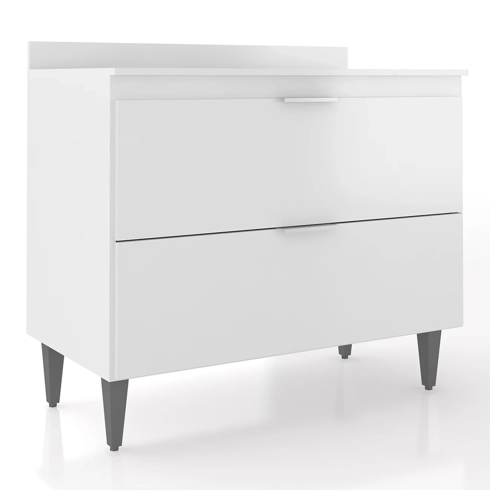 Balcão de Cozinha Com Tampo 100cm Pérola Branco Z34         - Mpozenato