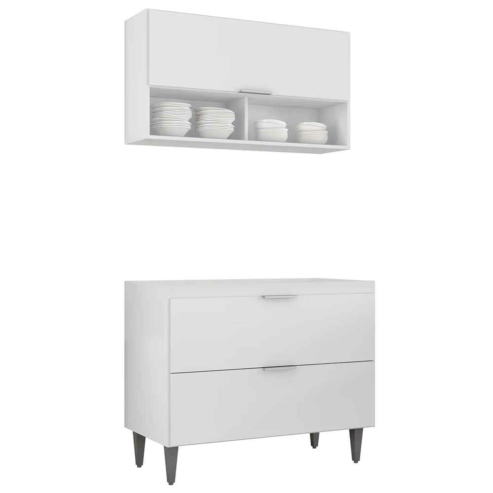 Armário de Cozinha CP01 Para Pia 100cm Pérola Z34 Branco    - Mpozenato