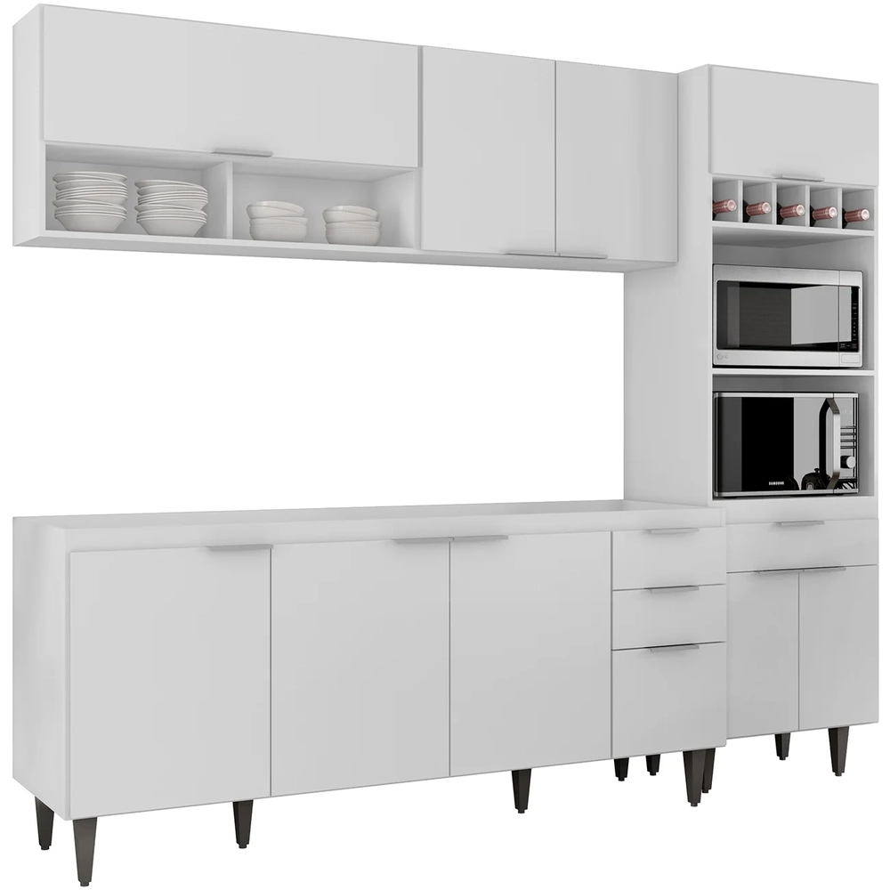 Armário de Cozinha CP02 Para Pia 180cm Pérola Z34 Branco    - Mpozenato