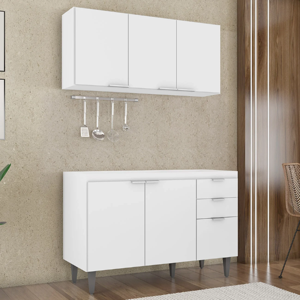 Armário de Cozinha CP01 Para Pia 120cm Pérola Z34 Branco - Mpozenato
