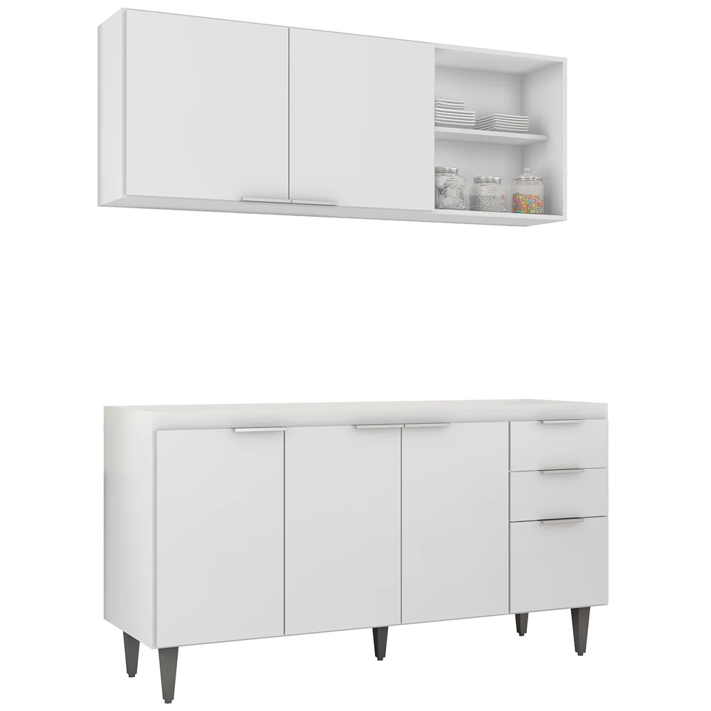 Armário de Cozinha CP01 Para Pia 150cm Pérola Z34 Branco    - Mpozenato