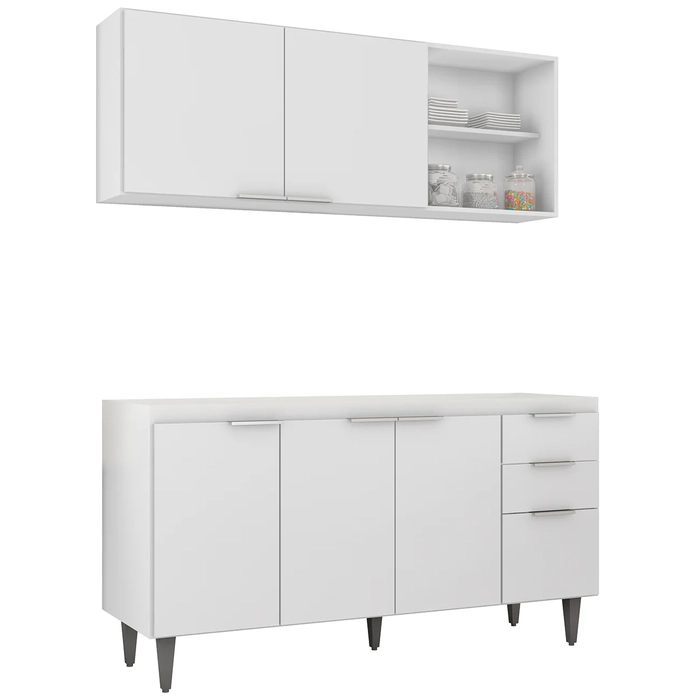 Armário de Cozinha CP01 Para Pia 150cm Pérola Z34 Branco    - Mpozenato