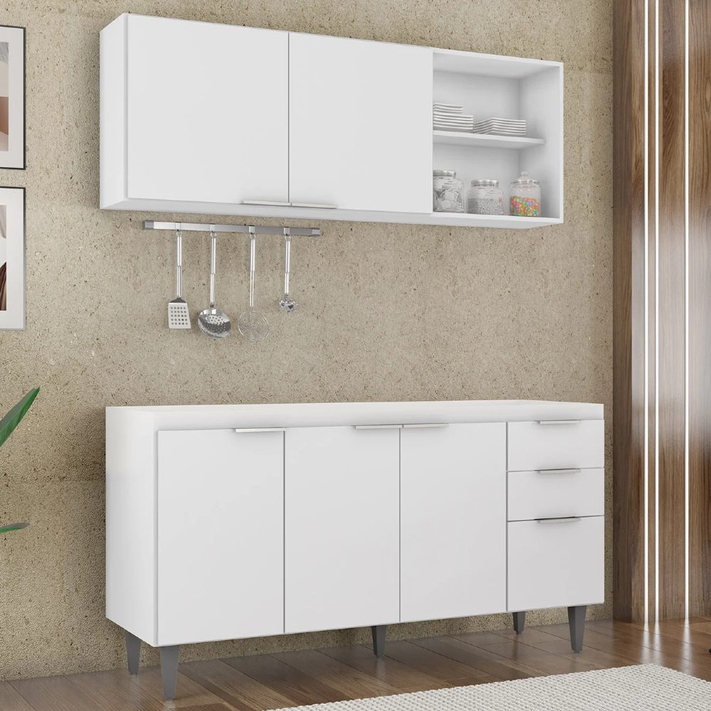 Armário de Cozinha CP01 Para Pia 150cm Pérola Z34 Branco - Mpozenato