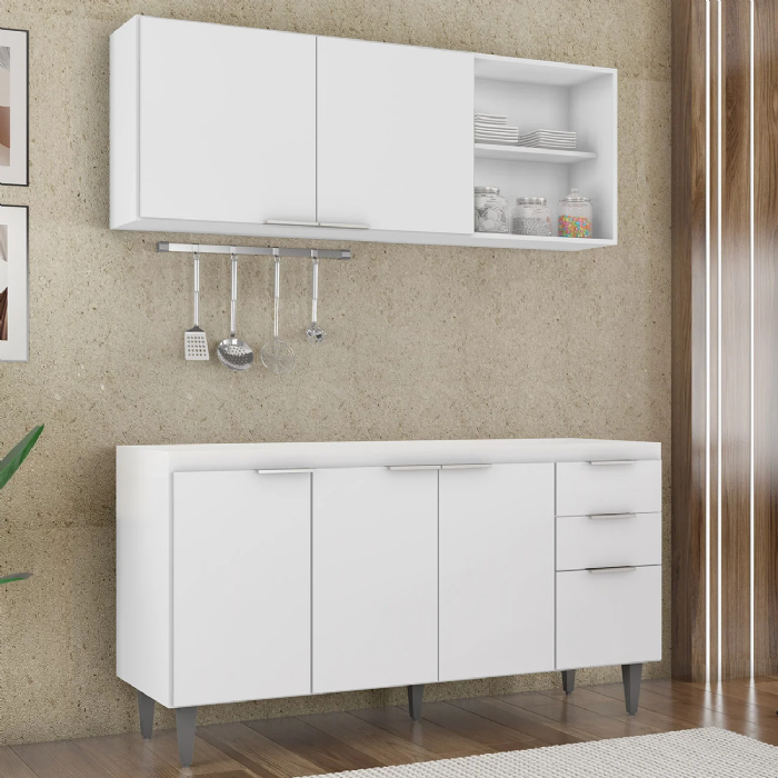 Armário de Cozinha CP01 Para Pia 150cm Pérola Z34 Branco - Mpozenato