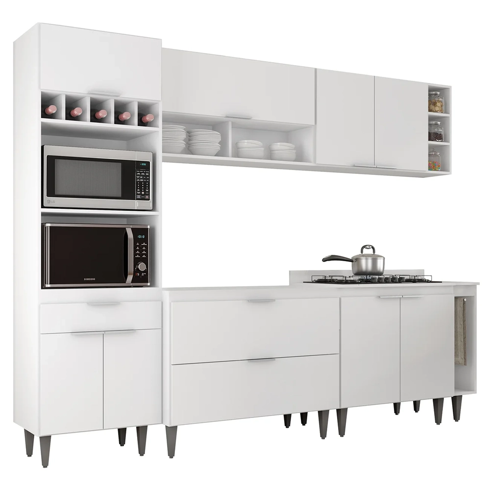 Armário de Cozinha CP07 Para Pia 100cm Pérola Z34 Branco    - Mpozenato