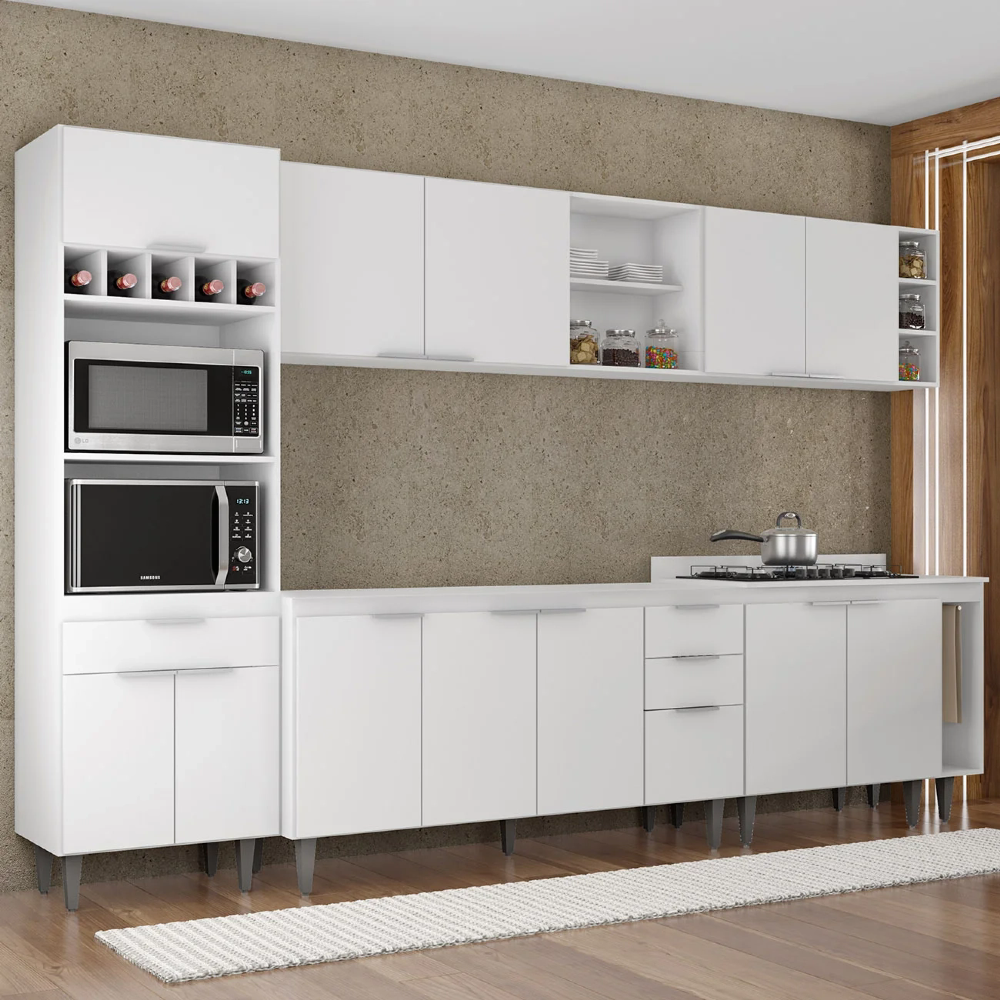 Armário de Cozinha CP07 Para Pia 150cm Pérola Z34 Branco - Mpozenato