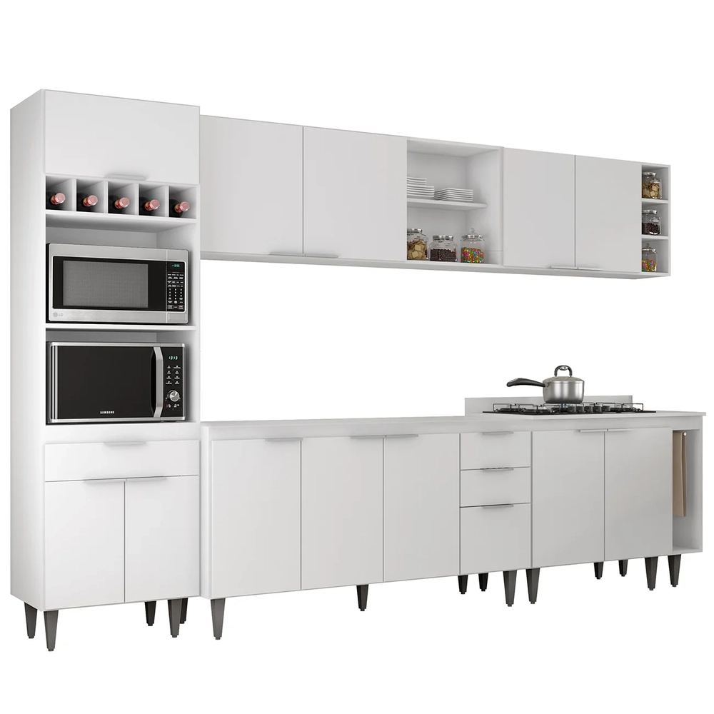 Armário de Cozinha CP07 Para Pia 150cm Pérola Z34 Branco    - Mpozenato