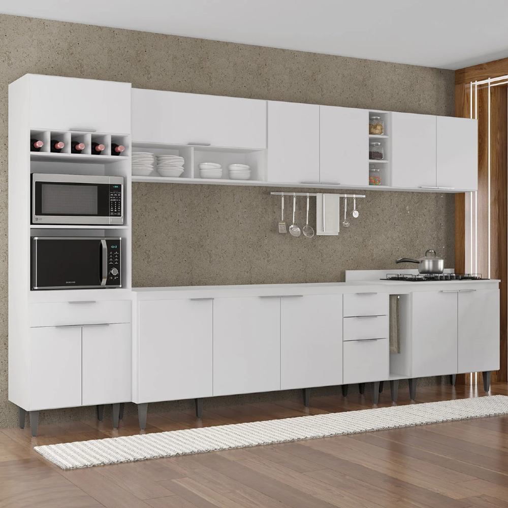 Armário de Cozinha CP07 Para Pia 180cm Pérola Z34 Branco - Mpozenato