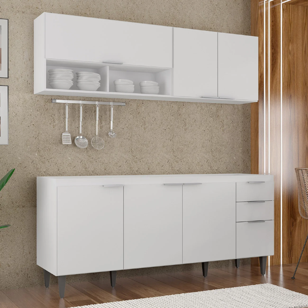 Armário de Cozinha CP01 Para Pia 180cm Pérola Z34 Branco - Mpozenato