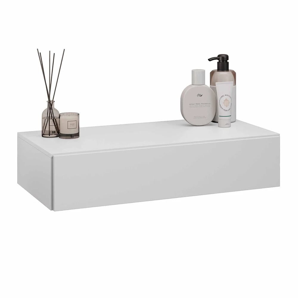 Penteadeira Suspensa 60cm 1 Gaveta Carina Z34 Branco        - Mpozenato