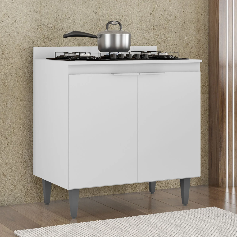 Balcão de Cozinha Para Cooktop 80cm Pérola Z34 Branco - Mpozenato