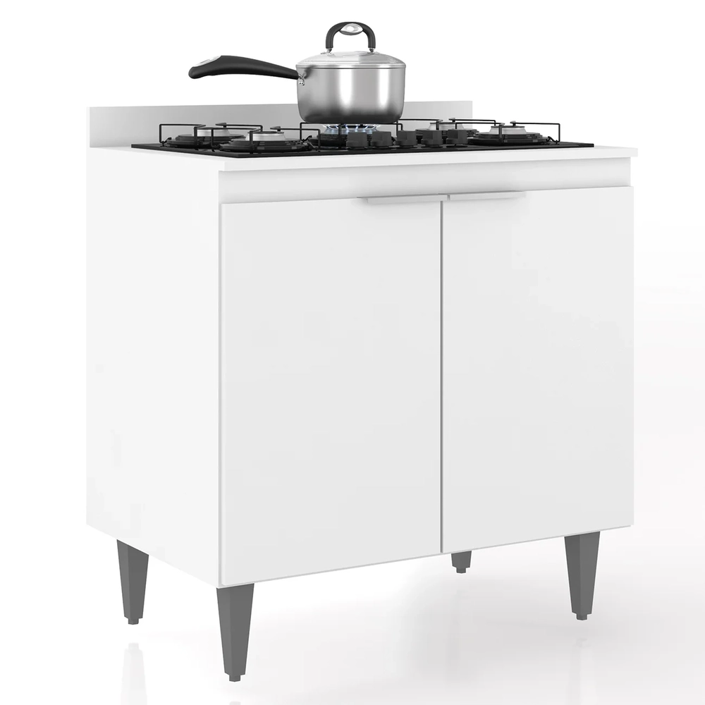 Balcão de Cozinha Para Cooktop 80cm Pérola Z34 Branco       - Mpozenato