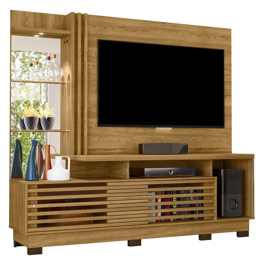 Estante Painel Para TV 60 Pol 200cm Sam Z10 Cumaru - Mpozenato