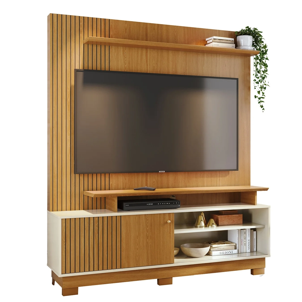 Estante Painel Para TV 65 Pol 160cm Anny Z10 Off/Cinamomo - Mpozenato