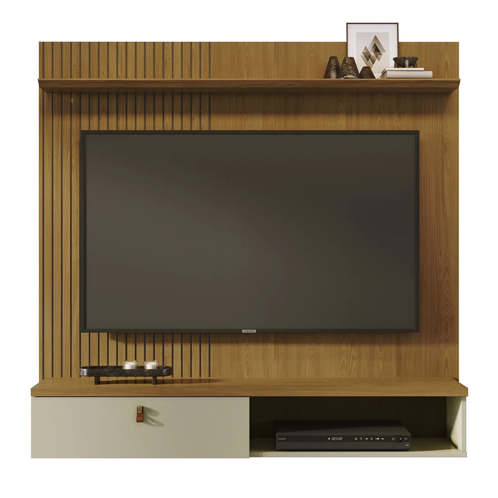 Painel TV 55 Pol e Bancada Suspensa Talyn Z10 Cumaru/Opala - Mpozenato