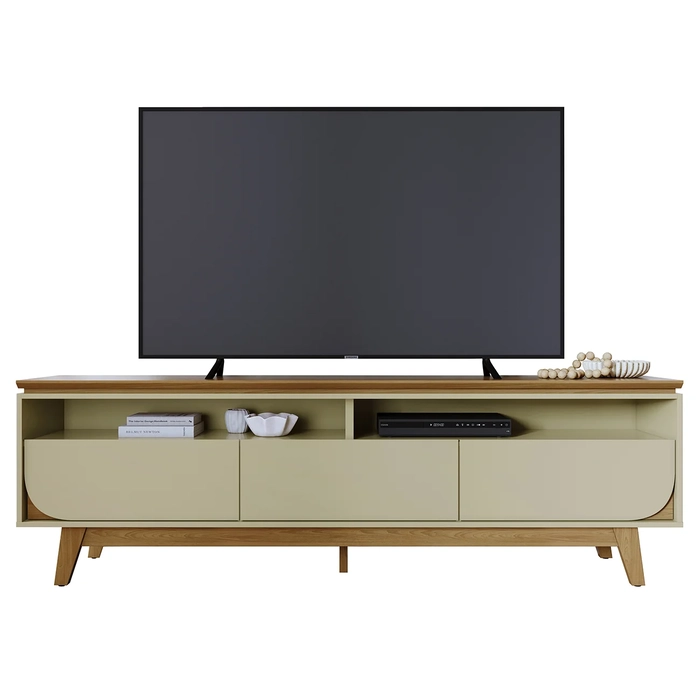 Rack Bancada de TV 75 Pol 200cm Celina Z10 Cumaru/Opala - Mpozenato