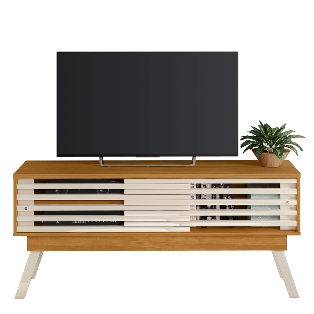 Rack Bancada de TV 65 Pol 150cm Keli Z10 Off/Cinamomo - Mpozenato