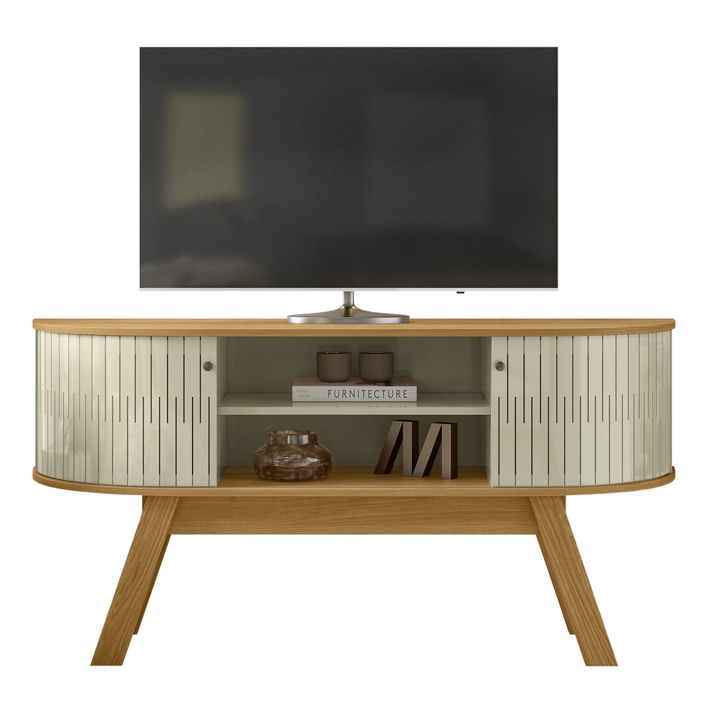 Rack Bancada de TV 55 Pol 136cm Alana Z10 Cumaru/Opala - Mpozenato