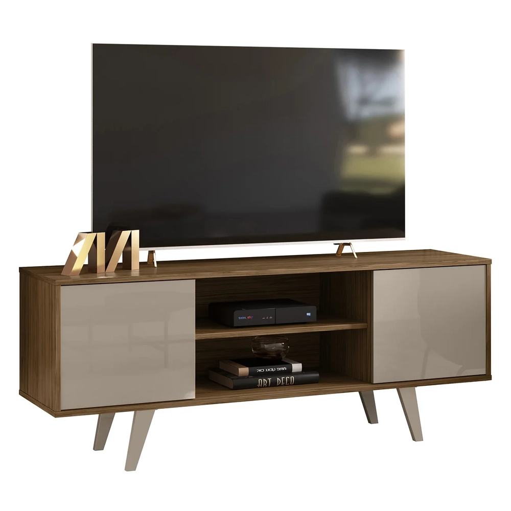 Rack Bancada de TV 50 Pol 136cm Espain Z10 Fendi/Naturale - Mpozenato