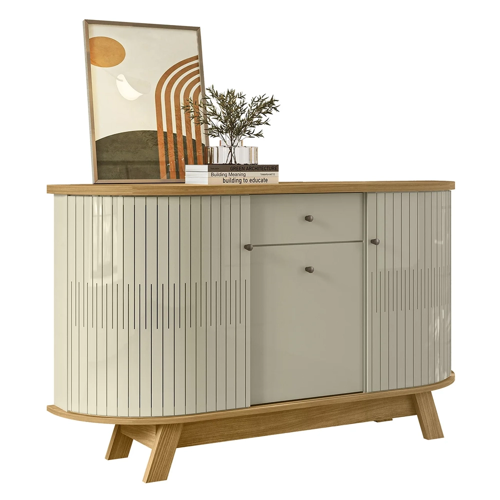 Buffet Aparador Sala de Estar 135cm Toni Z10 Cumaru/Opala - Mpozenato