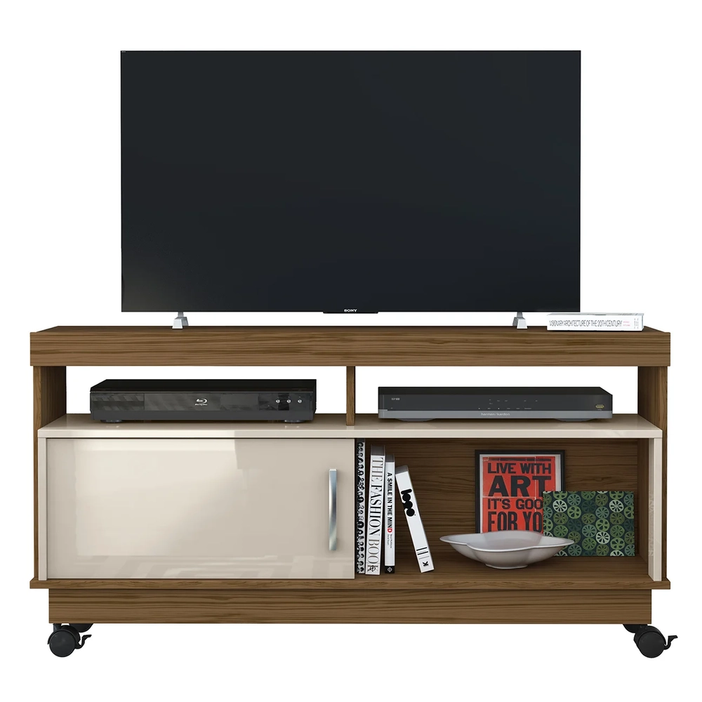 Rack Bancada de TV 50 Pol 121cm Rute Z10 Naturale/Off - Mpozenato