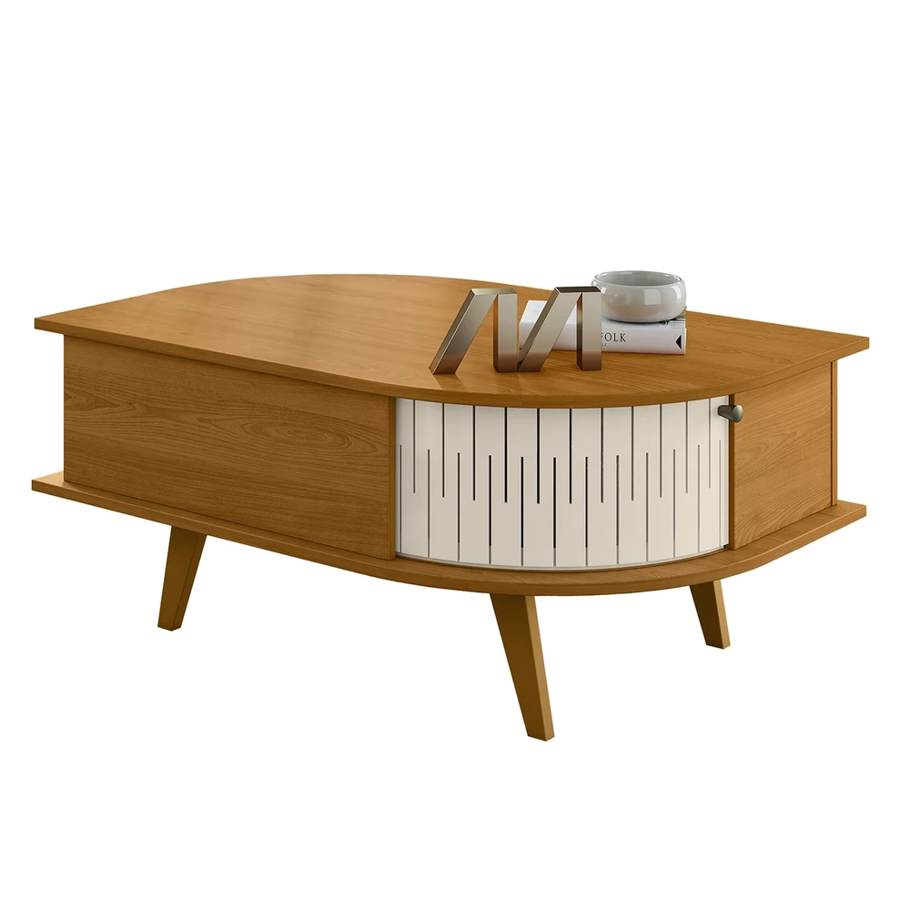 Mesa de Centro para Sala 90cm Indy Z10 Off/Cinamomo - Mpozenato