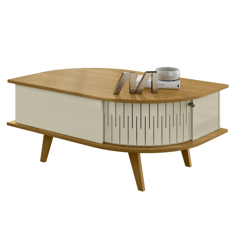 Mesa de Centro para Sala 90cm Indy Z10 Cumaru/Opala - Mpozenato