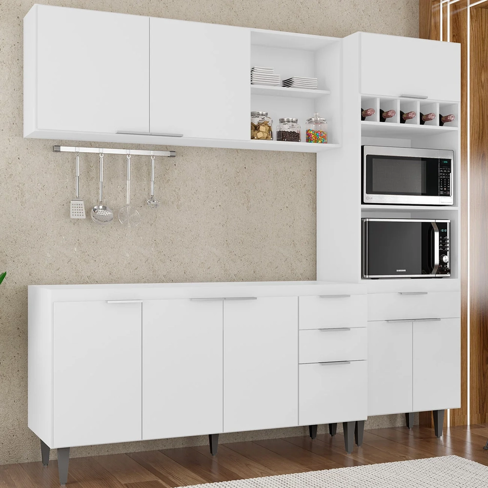 Armário de Cozinha CP02 Para Pia 150cm Pérola Z34 Branco    - Mpozenato