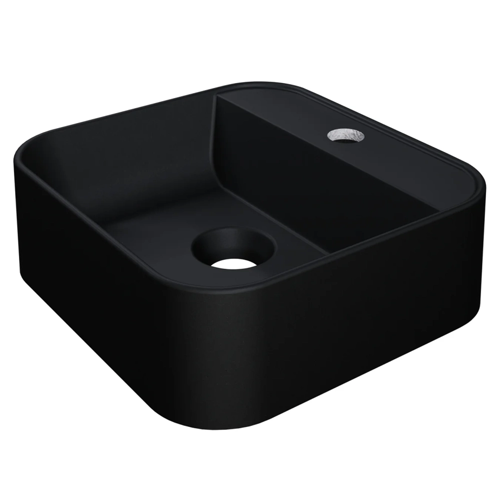 Cuba Pia Para Banheiro Quadrada 32cm Ágata C08 Preto - Mpozenato