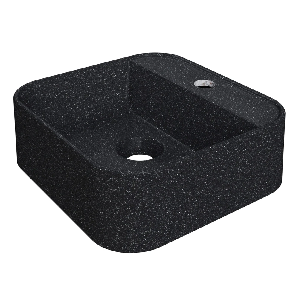 Cuba Pia Para Banheiro Quadrada 32cm Ágata C08 Preto Granit - Mpozenato