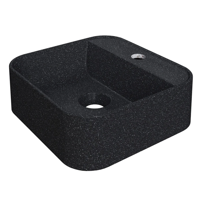 Cuba Pia Para Banheiro Quadrada 32cm Ágata C08 Preto Granit - Mpozenato