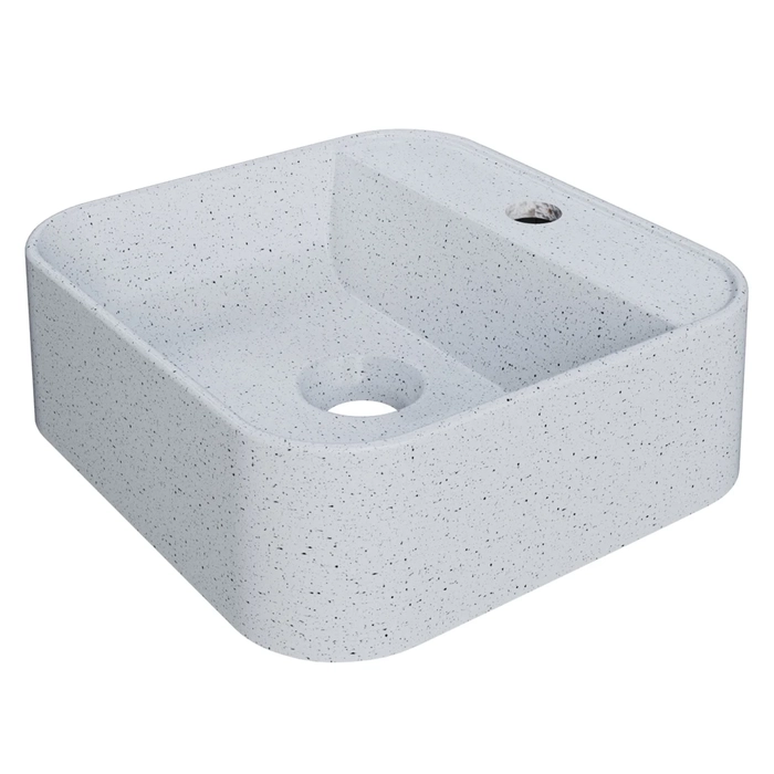 Cuba Pia Para Banheiro Quadrada 32cm Ágata C08 Branco Granit - Mpozenato