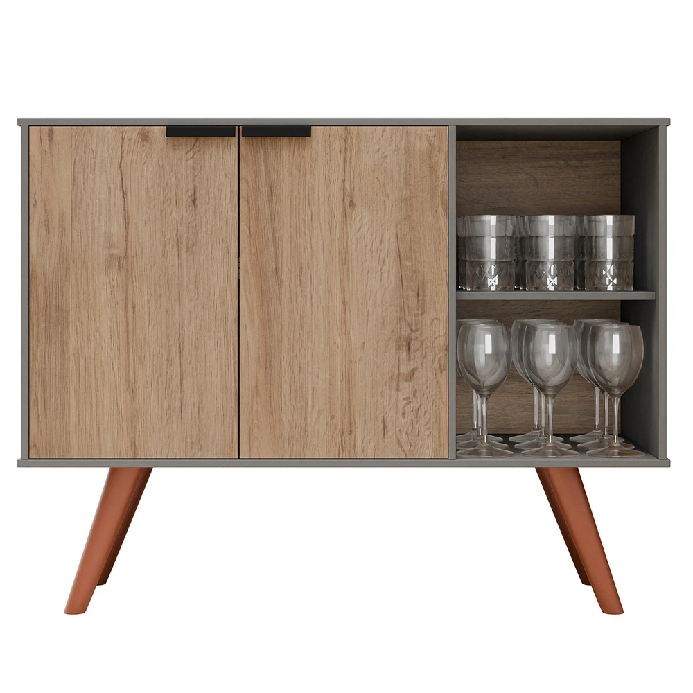 Balcão Buffet Cantinho do Café Bianca Freijó/Grafite Z34    - Mpozenato