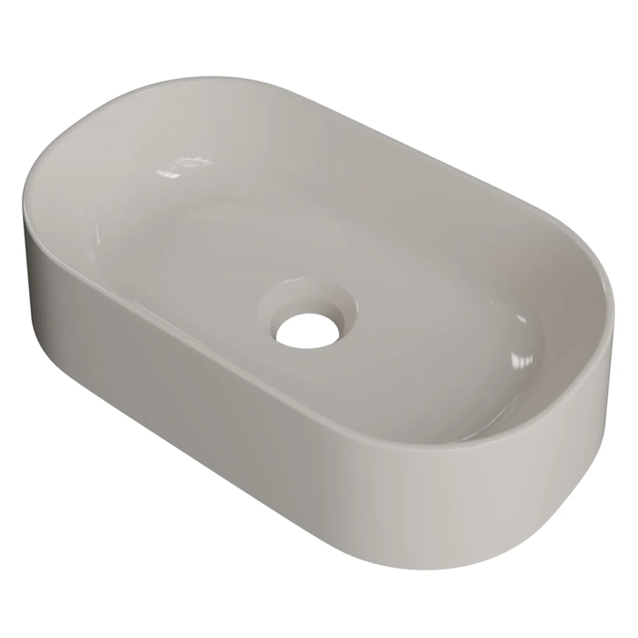 Cuba Pia de Apoio Para Banheiro Oval 43cm Hera C08 Bege - Mpozenato