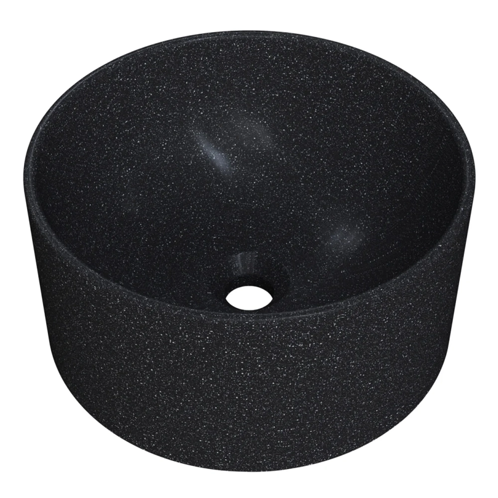Cuba Pia Para Banheiro Redonda 30cm Celine C08 Preto Granit - Mpozenato