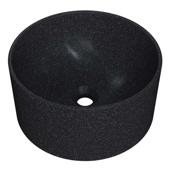 Cuba Pia Para Banheiro Redonda 30cm Celine C08 Preto Granit - Mpozenato