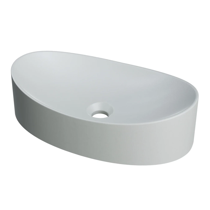 Cuba Pia Para Banheiro Oval Canoa 46cm Tânia C08 Cinza - Mpozenato