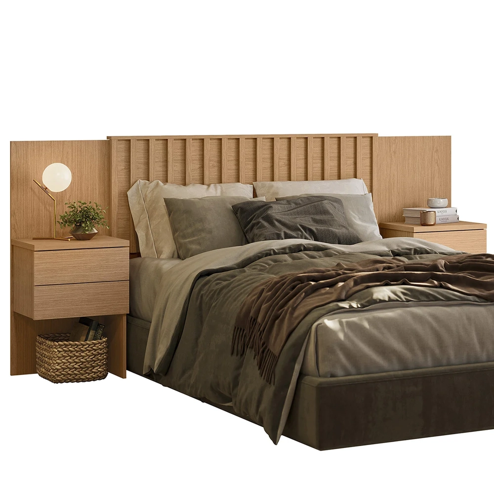 Cabeceira Casal Queen e King 2 Mesas Laterais Olinda Freijó - Albatroz