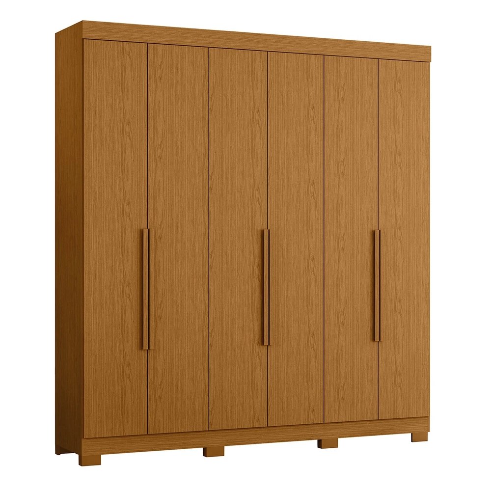 Guarda Roupa Casal 200cm 6 Portas Viny A02 Cinamomo         - Mpozenato