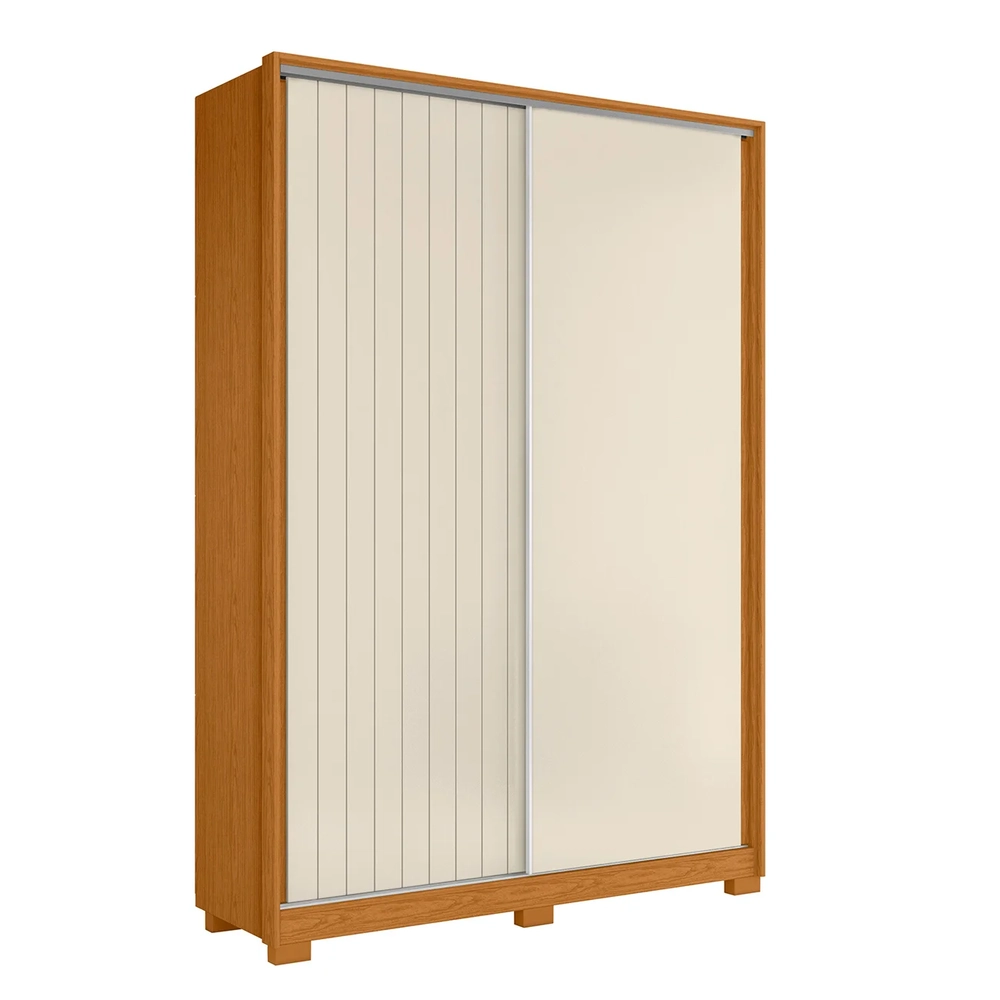 Guarda Roupa Solteiro 160cm Rizatto Flex A02 Off/Cinamomo   - Mpozenato