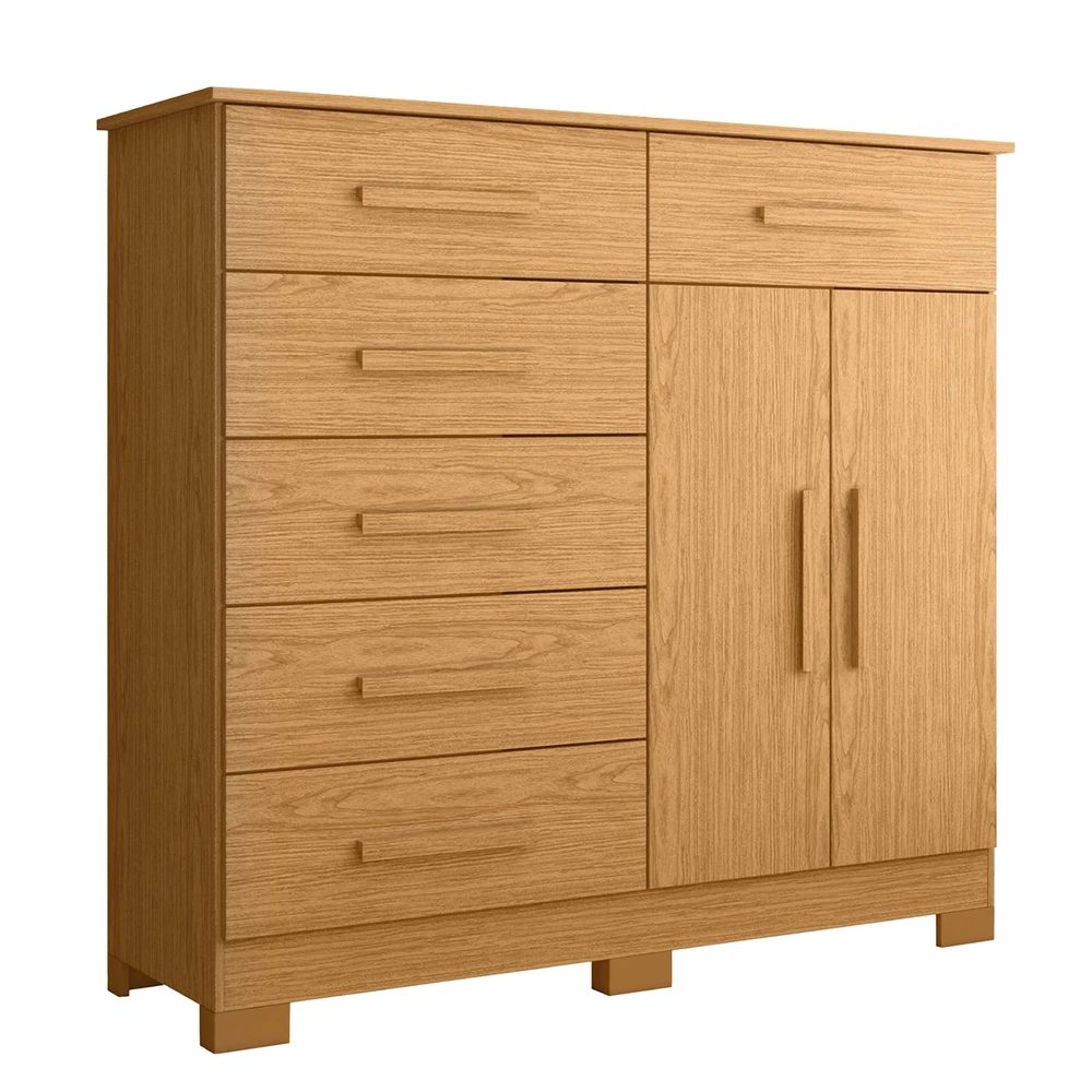 Cômoda Para Quarto 2 Portas 124cm Ester A02 Cinamomo        - Mpozenato