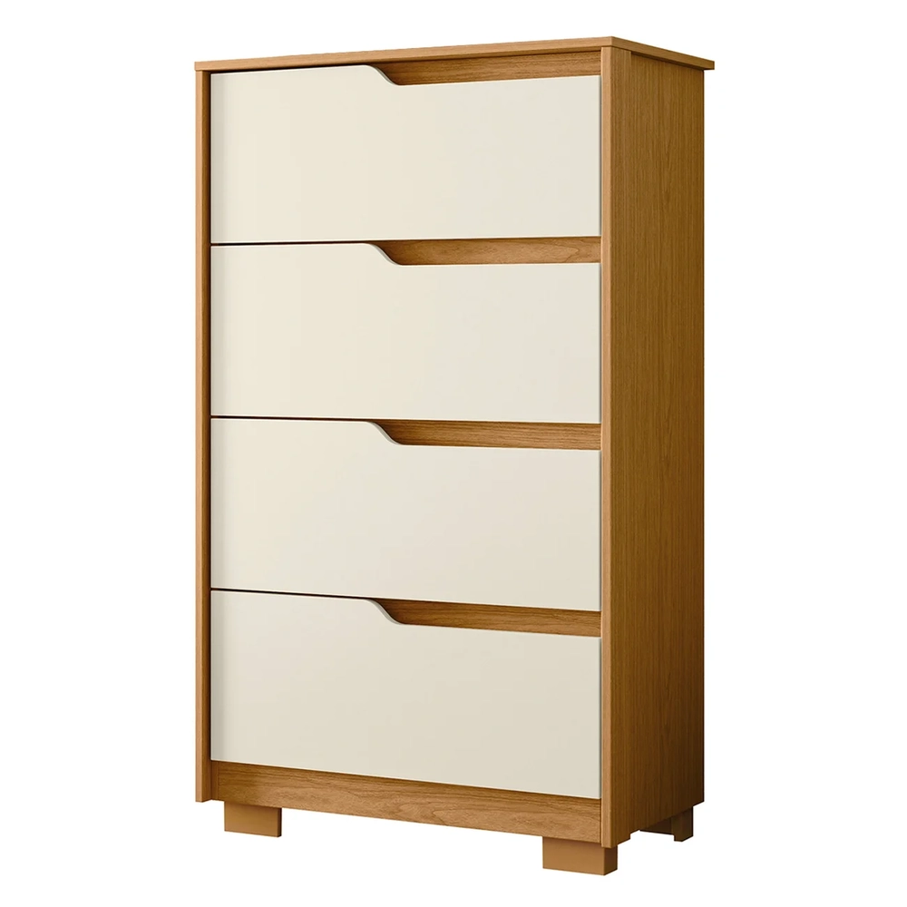 Cômoda Para Quarto 4 Gavetas 70cm Sole Flex Off/Cinamomo    - Albatroz