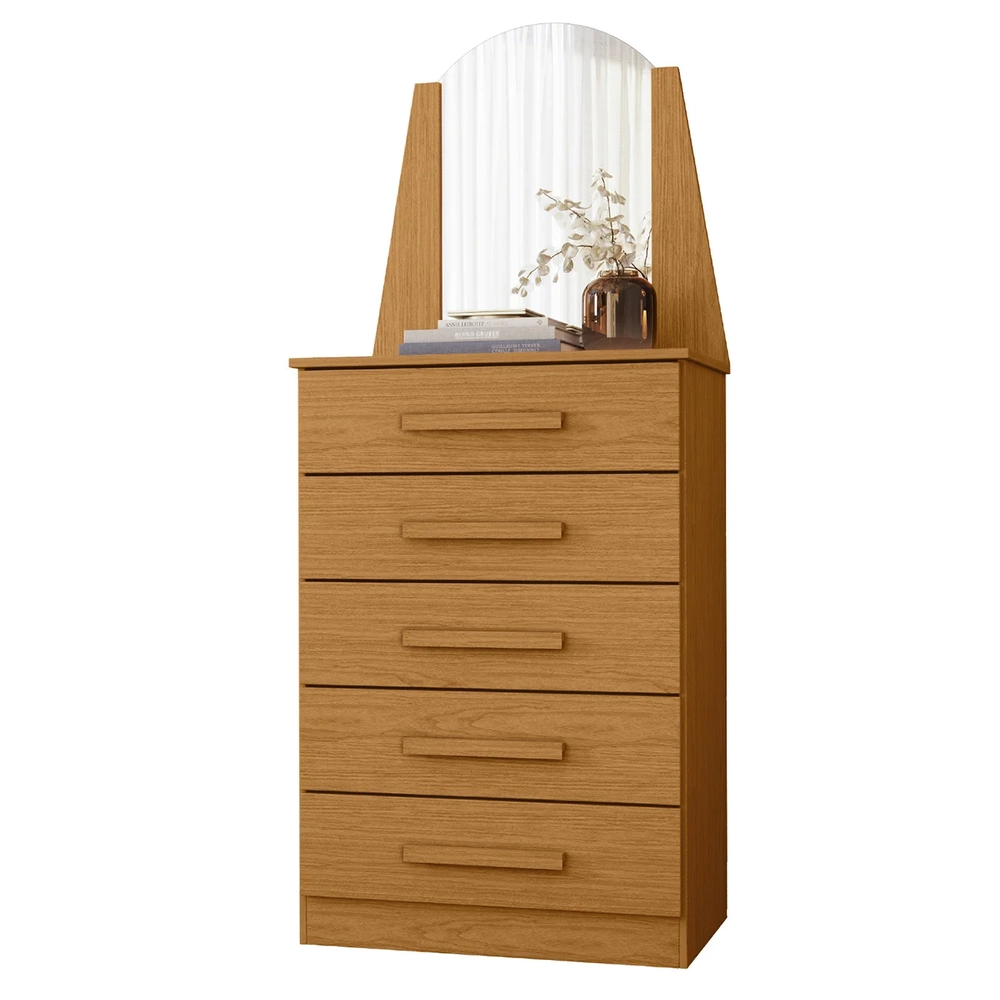 Cômoda Para Quarto Com Penteadeira Laris A02 Cinamomo       - Mpozenato