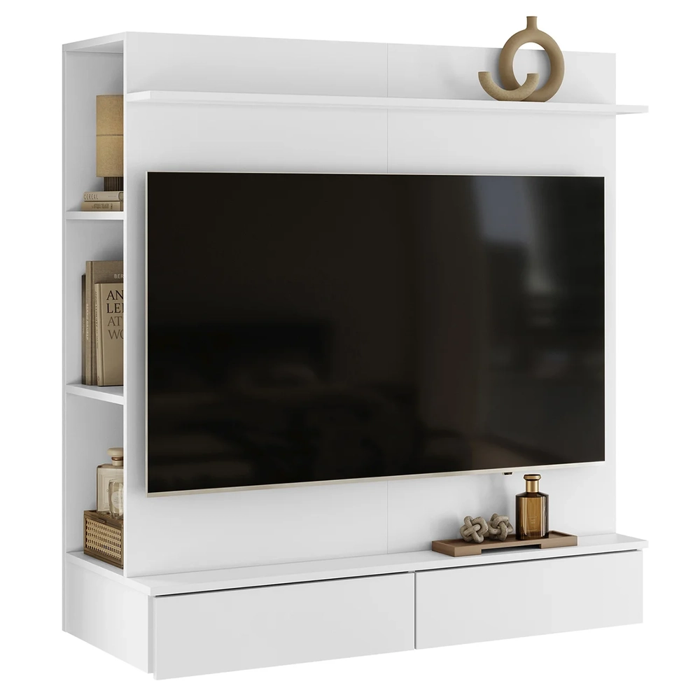 Painel TV 42 Pol Suspenso com Closet 108cm Mimo A02 Branco  - Mpozenato