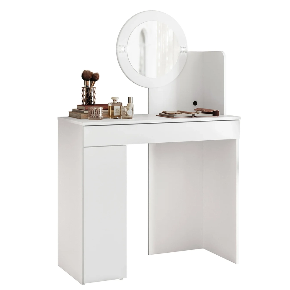 Penteadeira Camarim Escrivaninha com LED Sulla A02 Branco   - Mpozenato