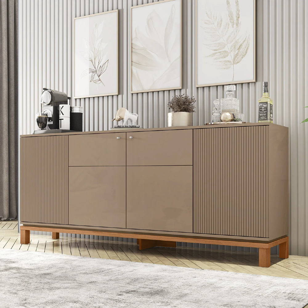 Balcão Buffet Sala de Jantar 179cm Lucca Areia/Freijó C01 - Mpozenato