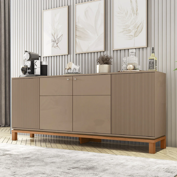 Balcão Buffet Sala de Jantar 179cm Lucca Areia/Freijó C01 - Mpozenato