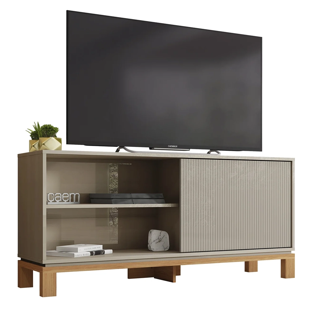 Rack Bancada Para TV 45 Pol 136cm Lucca Areia/Freijó C01 - Mpozenato