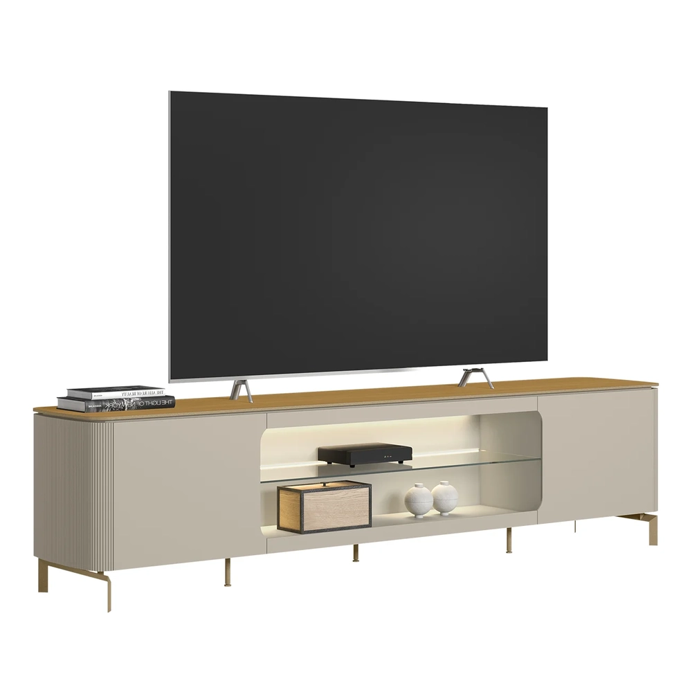 Rack Bancada TV 85 Pol 239cm com LED Martan Tauari/Off Flex L06 - Mpozenato